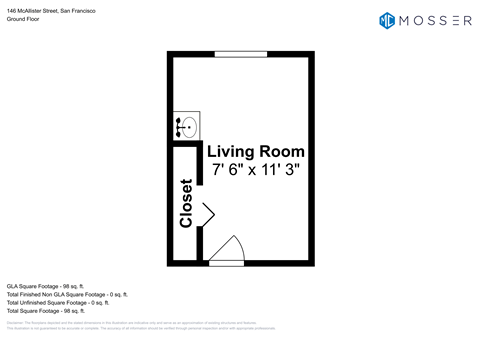 Floor Plan of 146 McAllister St Unit 71